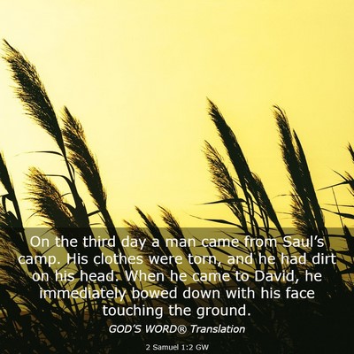Picture 03 - 2 Samuel 1:2 GW - On the third day a man came from Saul’s camp. - Bible Verse Picture