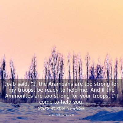 Picture 03 - 2 Samuel 10:11 GW - Joab said, “If the Arameans are too strong for - Bible Verse Picture