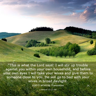 Picture 03 - 2 Samuel 12:11 GW - “This is what the Lord says: I will stir up - Bible Verse Picture