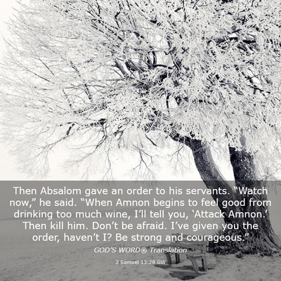 Picture 03 - 2 Samuel 13:28 GW - Then Absalom gave an order to his servants. - Bible Verse Picture