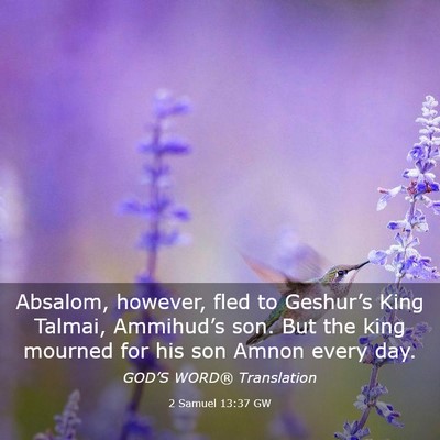 Picture 03 - 2 Samuel 13:37 GW - Absalom, however, fled to Geshur’s King Talmai, - Bible Verse Picture