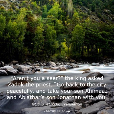 Picture 03 - 2 Samuel 15:27 GW - “Aren’t you a seer?” the king asked Zadok - Bible Verse Picture