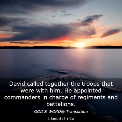 Picture 03 - 2 Samuel 18:1 GW - David called together the troops that were with - Bible Verse Picture