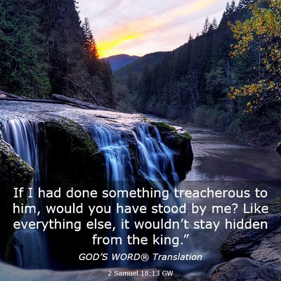 Picture 03 - 2 Samuel 18:13 GW - If I had done something treacherous to him, would - Bible Verse Picture