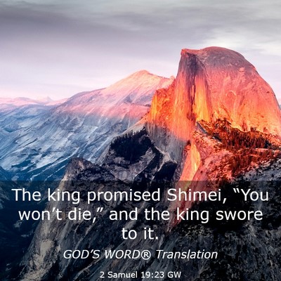 Picture 03 - 2 Samuel 19:23 GW - The king promised Shimei, “You won’t die,” - Bible Verse Picture