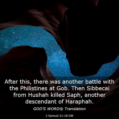 Picture 03 - 2 Samuel 21:18 GW - After this, there was another battle with the - Bible Verse Picture