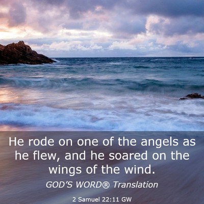 Picture 03 - 2 Samuel 22:11 GW - He rode on one of the angels as he flew, and he - Bible Verse Picture
