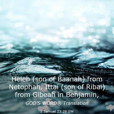 Picture 03 - 2 Samuel 23:29 GW - Heleb (son of Baanah) from Netophah, Ittai (son - Bible Verse Picture