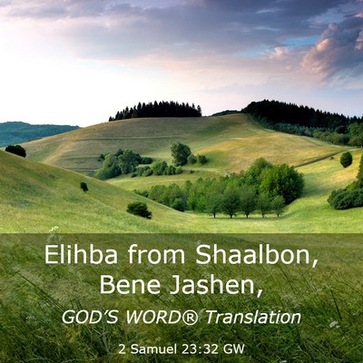 Picture 03 - 2 Samuel 23:32 GW - Elihba from Shaalbon, Bene - Bible Verse Picture