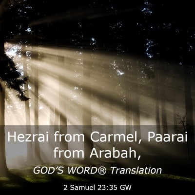 Picture 03 - 2 Samuel 23:35 GW - Hezrai from Carmel, Paarai from - Bible Verse Picture