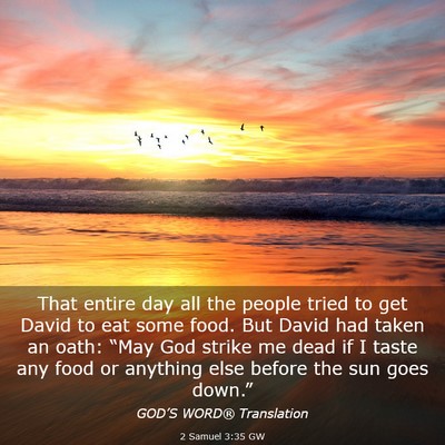Picture 03 - 2 Samuel 3:35 GW - That entire day all the people tried to get David - Bible Verse Picture