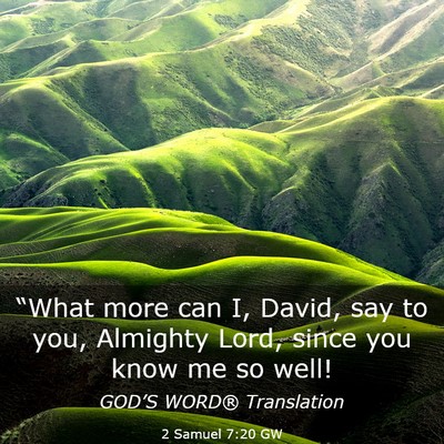 Picture 03 - 2 Samuel 7:20 GW - “What more can I, David, say to you, Almighty - Bible Verse Picture