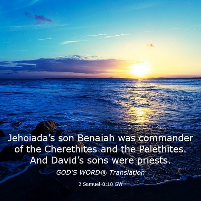 Picture 03 - 2 Samuel 8:18 GW - Jehoiada’s son Benaiah was commander of the - Bible Verse Picture