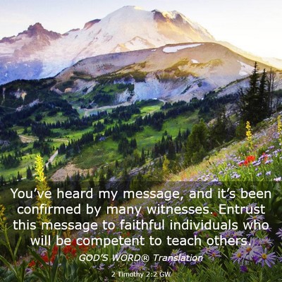 Picture 03 - 2 Timothy 2:2 GW - You’ve heard my message, and it’s been - Bible Verse Picture