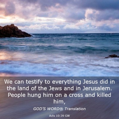 Picture 03 - Acts 10:39 GW - We can testify to everything Jesus did in the - Bible Verse Picture