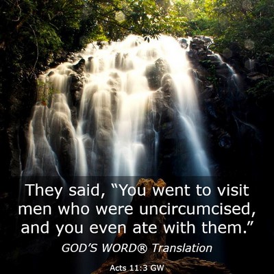 Picture 03 - Acts 11:3 GW - They said, “You went to visit men who were - Bible Verse Picture