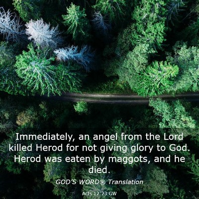 Picture 03 - Acts 12:23 GW - Immediately, an angel from the Lord killed Herod - Bible Verse Picture