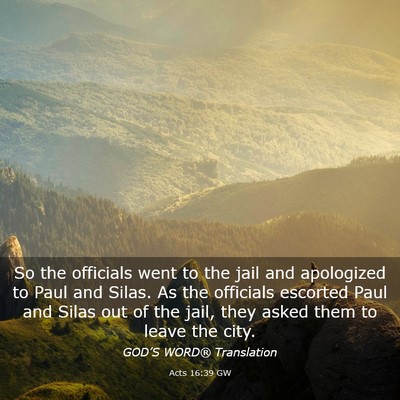 Picture 03 - Acts 16:39 GW - So the officials went to the jail and apologized - Bible Verse Picture