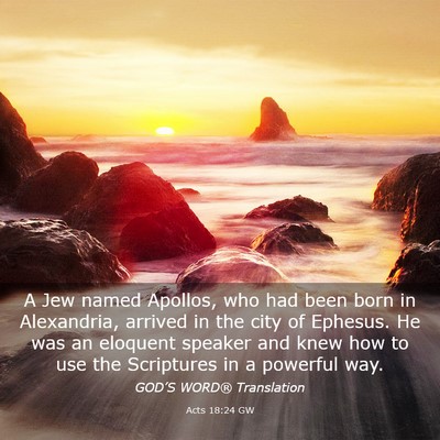 Picture 03 - Acts 18:24 GW - A Jew named Apollos, who had been born in - Bible Verse Picture