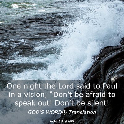Picture 03 - Acts 18:9 GW - One night the Lord said to Paul in a vision, - Bible Verse Picture