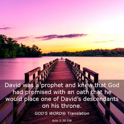 Picture 03 - Acts 2:30 GW - David was a prophet and knew that God had - Bible Verse Picture