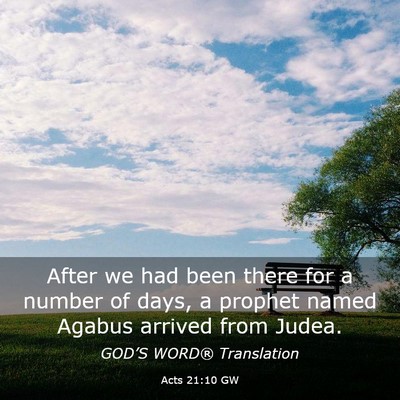 Picture 03 - Acts 21:10 GW - After we had been there for a number of days, a - Bible Verse Picture