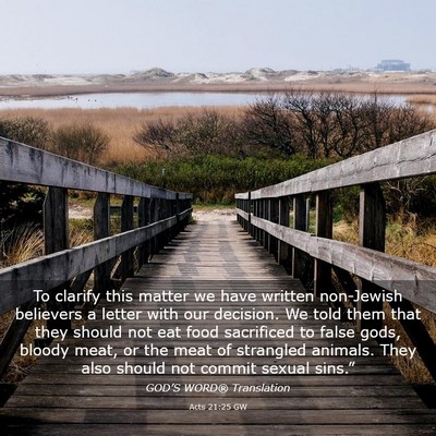 Picture 03 - Acts 21:25 GW - To clarify this matter we have written non-Jewish - Bible Verse Picture