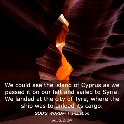 Picture 03 - Acts 21:3 GW - We could see the island of Cyprus as we passed it - Bible Verse Picture