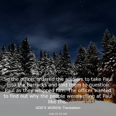Picture 03 - Acts 22:24 GW - So the officer ordered the soldiers to take Paul - Bible Verse Picture