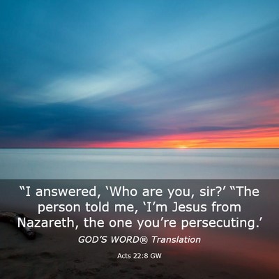 Picture 03 - Acts 22:8 GW - “I answered, ‘Who are you, sir?’ “The - Bible Verse Picture