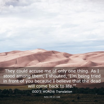 Picture 03 - Acts 24:21 GW - They could accuse me of only one thing. As I - Bible Verse Picture