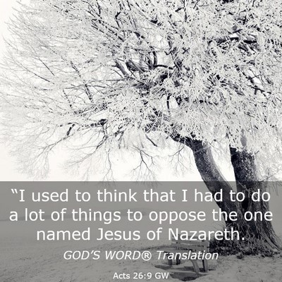 Picture 03 - Acts 26:9 GW - “I used to think that I had to do a lot of - Bible Verse Picture