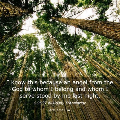 Picture 03 - Acts 27:23 GW - I know this because an angel from the God to whom - Bible Verse Picture