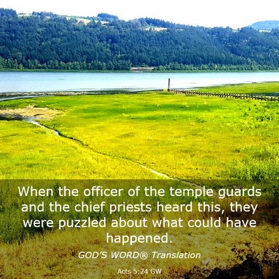 Picture 03 - Acts 5:24 GW - When the officer of the temple guards and the - Bible Verse Picture