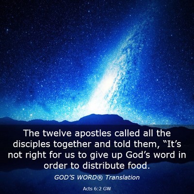 Picture 03 - Acts 6:2 GW - The twelve apostles called all the disciples - Bible Verse Picture