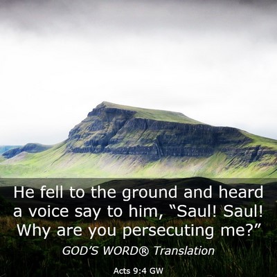 Picture 03 - Acts 9:4 GW - He fell to the ground and heard a voice say to - Bible Verse Picture