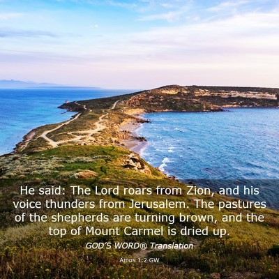 Picture 03 - Amos 1:2 GW - He said: The Lord roars from Zion, and his voice - Bible Verse Picture