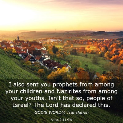 Picture 03 - Amos 2:11 GW - I also sent you prophets from among your children - Bible Verse Picture