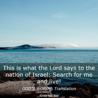 Picture 03 - Amos 5:4 GW - This is what the Lord says to the nation of - Bible Verse Picture