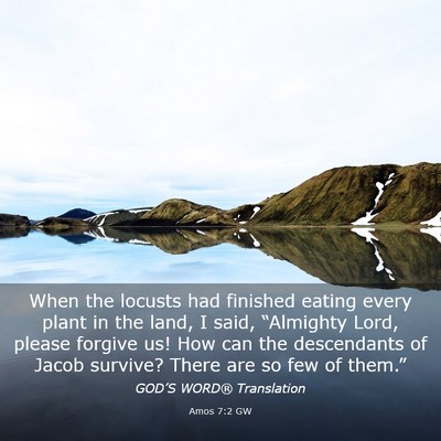 Picture 03 - Amos 7:2 GW - When the locusts had finished eating every plant - Bible Verse Picture