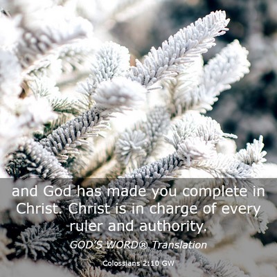 Picture 03 - Colossians 2:10 GW - and God has made you complete in Christ. Christ - Bible Verse Picture