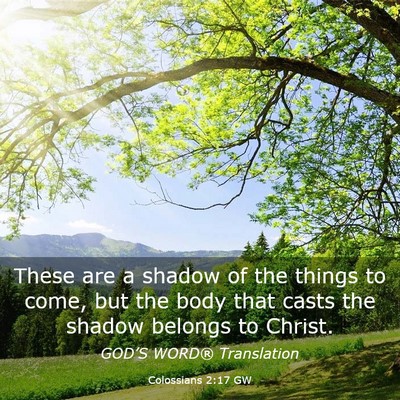 Picture 03 - Colossians 2:17 GW - These are a shadow of the things to come, but the - Bible Verse Picture