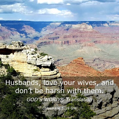Picture 03 - Colossians 3:19 GW - Husbands, love your wives, and don’t be harsh - Bible Verse Picture