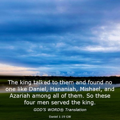 Picture 03 - Daniel 1:19 GW - The king talked to them and found no one like - Bible Verse Picture