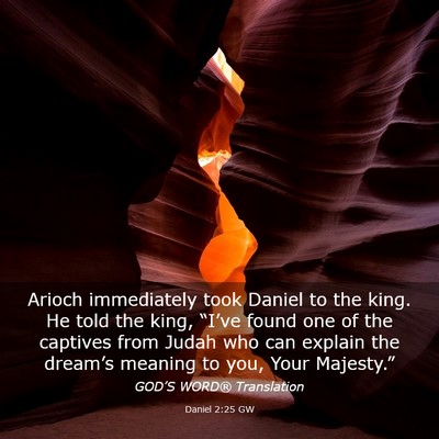 Picture 03 - Daniel 2:25 GW - Arioch immediately took Daniel to the king. He - Bible Verse Picture