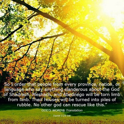 Picture 03 - Daniel 3:29 GW - So I order that people from every province, - Bible Verse Picture