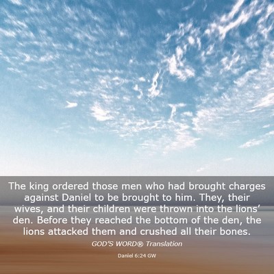 Picture 03 - Daniel 6:24 GW - The king ordered those men who had brought - Bible Verse Picture