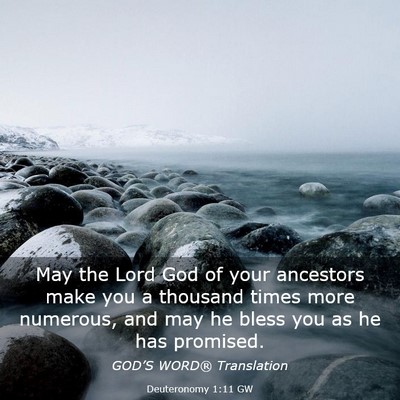 Picture 03 - Deuteronomy 1:11 GW - May the Lord God of your ancestors make you a - Bible Verse Picture
