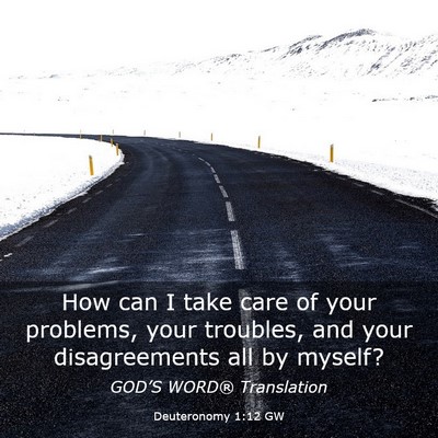 Picture 03 - Deuteronomy 1:12 GW - How can I take care of your problems, your - Bible Verse Picture