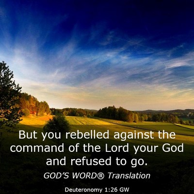 Picture 03 - Deuteronomy 1:26 GW - But you rebelled against the command of the Lord - Bible Verse Picture